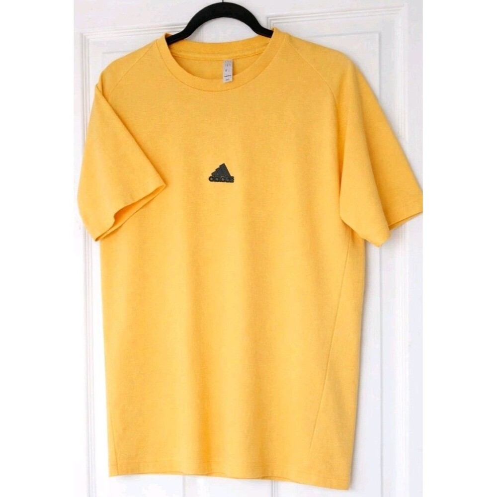 Adidas Minimalist Semi-Spark Yellow Tee Oversized Fit Small Unisex Streetwear